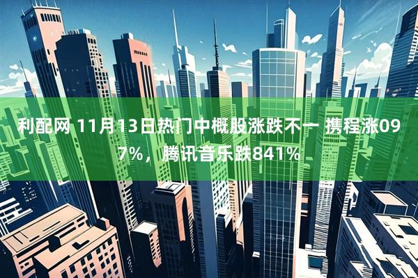 利配网 11月13日热门中概股涨跌不一 携程涨097%，腾讯音乐跌841%